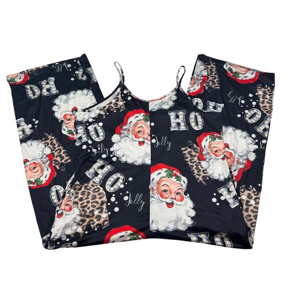 Lightweight Stretchy Comfy Santa Christmas Pull On Onesie Jumpsuit Women's XL - Picture 2 of 8